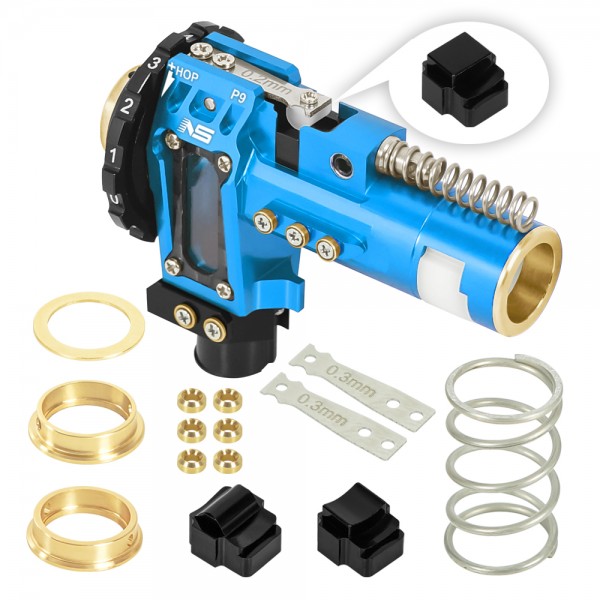 CNC Aluminum Hopup Chamber Version 2 (BLUE) for M4 Airsoft AEG