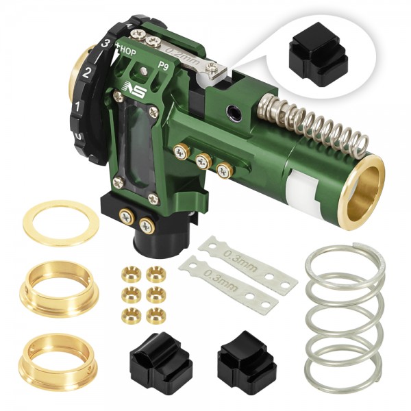 CNC Aluminum Hopup Chamber Version 2 (GREEN) for M4 Airsoft AEG