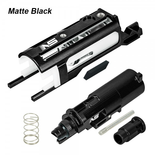 CNC Aluminum Blowback Unit w/ Nozzle Long Legs Short Stroke Version Black Edition - Tokyo Marui Hi-CAPA 4.3 / 5.1 / Gold Match
