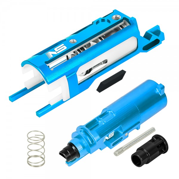 CNC Aluminum Blowback Unit w/ Nozzle Long Legs Short Stroke Version (BLUE) - Tokyo Marui Hi-CAPA 4.3 / 5.1 / Gold Match