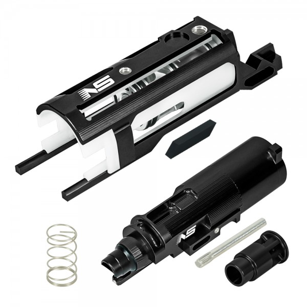 CNC Aluminum Blowback Unit w/ Nozzle Long Legs Short Stroke Version (BLACK) - Tokyo Marui Hi-CAPA 4.3 / 5.1 / Gold Match