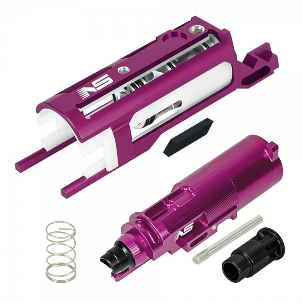 CNC Aluminum Blowback Unit w/ Nozzle Long Legs Short Stroke Version (PURPLE) - Tokyo Marui Hi-CAPA 4.3 / 5.1 / Gold Match
